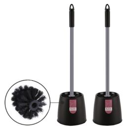 2 Packs Bathroom Cleaning Dirt Brushes Durable Toilet Brushes(Green+Pink)