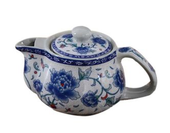Chinese Teapot Kung Fu Teapot 250ml Ceramic Fine Porcelain Art, Blue And White