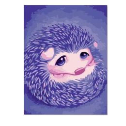 [Hedgehog]DIY Art Digital Oil Painting Canvas Prints Wall Art(15.7*11.8'')PURPLE