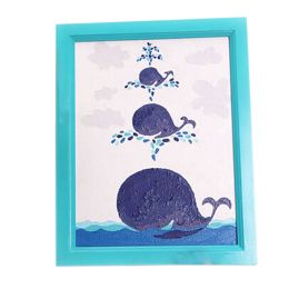 [Happy Whale] DIY Art Digital Oil Painting with Wood Frame Wall Art(7.8*5.9'')