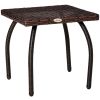 Outsunny Wicker Side Table Patio All-Weather Material Outdoor Furniture