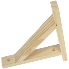 Hyper Tough 7.5" x 9" Natural Wood Shelf Bracket â€“ Pre-Drilled Countersunk Holes, Supports Up to 100 lbs (Pair)