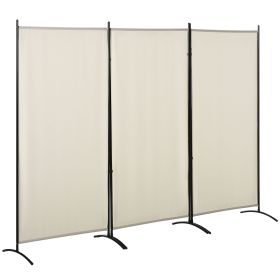 HOMCOM 6' 3-Panel Room Divider, Privacy Screen, Folding, Beige, Indoor Use