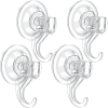 LUXEAR Suction Cup Hooks, Heavy-Duty Clear Reusable Shower & Wall Hooks â€“ Waterproof Vacuum Seal for Kitchen, Bathroom, Window & Seasonal Decor