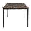 Counter Height Table 1pc Metal Frame Faux Mable Top Square Transitional Dining Room Furniture