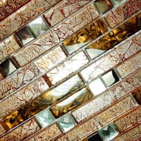 Retro Golden - 3-Dimensional Mosaic Decorative Wall Tile(6PC)