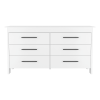 Hms 6 Drawer Double Dresser, Four Legs, Superior Top -White