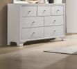 1pc Modern Glam Style White Finish Glam Seven Drawer Dresser Embossed Crocodile Pattern Wooden Bedroom Furniture