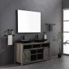 48x36 Inch LED Backlit Bathroom Mirror with Metal Frame, Wall Mounted Vanity Mirror with Smart Touch Button, Anti-Fog, Memory Function, 3 Colors