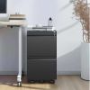 2 Drawer Metal Mobile File Cabinet, Rolling File Cabinet with Lock for Hanging Legal/Letter/A4 Size,Fully Assembled Except Wheels