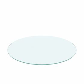 35.8" Round Tempered Glass Table Top Clear Glass 1/4" Thick Flat Polished Edge