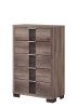 1pc Contemporary Chest Five Drawers Metal knobs Brown Gray Finish Bedroom Wooden Furniture