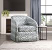 Modern Living Room Furniture 1pc Beautiful Swivel Chair Cushion Seat Fully Upholstered Solid Wood Frame Metal Base