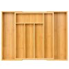 Expandable Bamboo Kitchen Drawer Organizer â€“ Adjustable Cutlery Tray for Utensils, Silverware