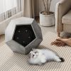 25.98"Modern Pet Furniture Cat Carrier Side Table, Sofa Side Table, Planter MDF Multifunctional Furniture, Cement Gray