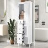 Retro Multi-Functional Storage Cabinet with Adjustable Shelves, 3 Drawers