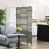HOMCOM 3 Panel Room Divider, 6 Ft Tall Privacy Screen in Mixed Gray, Freestanding Wood Partition Modern Home Office Decor