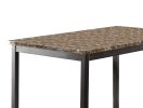 Black Finish 1pc Dining Table Faux Marble Top Metal Frame Casual Dining Furniture
