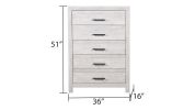 Modern Style 5-Drawer Chest Made with Wood in Gray