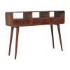 Artisan Furniture Solid Wood Triple Curved Chestnut Console Table