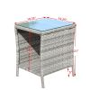 Outdoor patio Furniture 1 Coffee Table with clear tempered glass