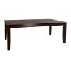 Cherry Finish Transitional 1pc Dining Table with Extension Leaf Mango veneer Wood Dining Furniture