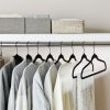 (120 PACK) Non-Slip Velvet Adult Clothing Hangers, 30 Pack, Black, Space Saving