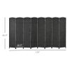 HOMCOM Folding Room Divider Screen 8 Panel 5.6 Ft Tall Privacy Screen Freestanding Room Partition for Home Office Black