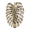 24.8x17.3x2" Gold Monstera Leaf Wall DÃ©cor