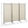 HOMCOM 6' 3-Panel Room Divider, Privacy Screen, Folding, Beige, Indoor Use