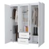 White All-In-One 2-Door Armoire