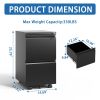 2 Drawer Metal Mobile File Cabinet, Rolling File Cabinet with Lock for Hanging Legal/Letter/A4 Size,Fully Assembled Except Wheels