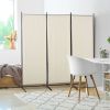 HOMCOM 6' 3-Panel Room Divider, Privacy Screen, Folding, Beige, Indoor Use