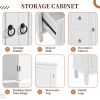 Retro Multi-Functional Storage Cabinet with Adjustable Shelves, 3 Drawers