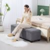 HOMCOM 47 Inches Storage Ottoman Bench, Foot Rest with Legs, End of Bed Bench, Corduroy Storage Chest for Living Room, Gray