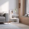 HOMCOM Lift Top Coffee Table Designer S-Shaped White 3-Tier Side Table Multi Level with 2 Steel Support Poles
