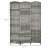 HOMCOM 3 Panel Room Divider, 6 Ft Tall Privacy Screen in Mixed Gray, Freestanding Wood Partition Modern Home Office Decor