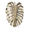 24.8x17.3x2" Gold Monstera Leaf Wall DÃ©cor