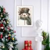 Trendy Decor 4U Old World Frosty The Snowman White Framed Wall Art for Living Room, Holiday Wall Art Print for Home Decor