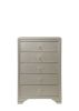 1pc Modern Glam Style Champagne Finish Glam Five Drawer Chest Embossed Crocodile Pattern Wooden Bedroom Furniture