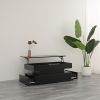High Quality Three-Tier Foldable Coffee Table with Drawers for Living Room Home Furniture Black Color