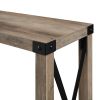 Modern Farmhouse Metal-X Entry Table with Lower Shelf - Grey Wash