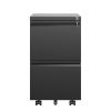 2 Drawer Metal Mobile File Cabinet, Rolling File Cabinet with Lock for Hanging Legal/Letter/A4 Size,Fully Assembled Except Wheels