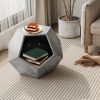 25.98"Modern Pet Furniture Cat Carrier Side Table, Sofa Side Table, Planter MDF Multifunctional Furniture, Cement Gray
