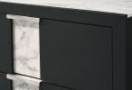 1pc Contemporary Dresser Six Drawers Metal knobs Black White Finish Bedroom Wooden Furniture