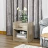 HOMCOM Side Table, Accent End Table with Drawer and Bottom Shelf, Sofa Table for Living Room, Bedroom, Modern Nightstand, Grey Wood Grain