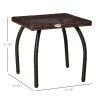Outsunny Wicker Side Table Patio All-Weather Material Outdoor Furniture