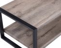 1pc Contemporary Coffee Table with Storage Shelf Rustic Brown Finish Living Room Wooden Furniture