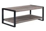 1pc Contemporary Coffee Table with Storage Shelf Rustic Brown Finish Living Room Wooden Furniture