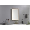 32x24 Inch LED Backlit Bathroom Mirror with Metal Frame, Wall Mounted Vanity Mirror with Smart Touch Button, Anti-Fog, Memory Function, 3 Colors